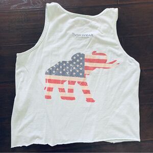 TuskWear Collection Original Retro Bama Football Elephant Graphic Cutoff Tank XL